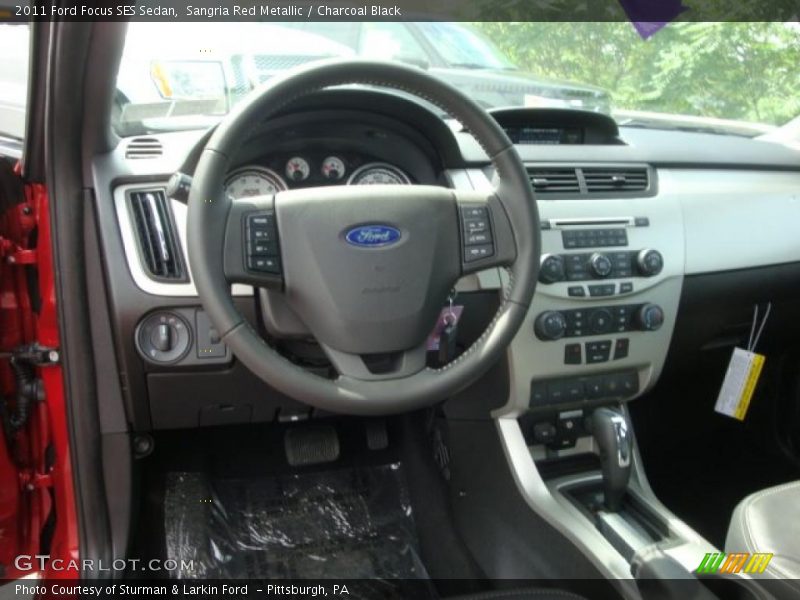 Sangria Red Metallic / Charcoal Black 2011 Ford Focus SES Sedan