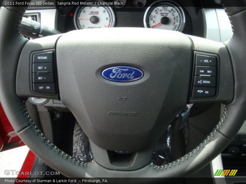 Sangria Red Metallic / Charcoal Black 2011 Ford Focus SES Sedan