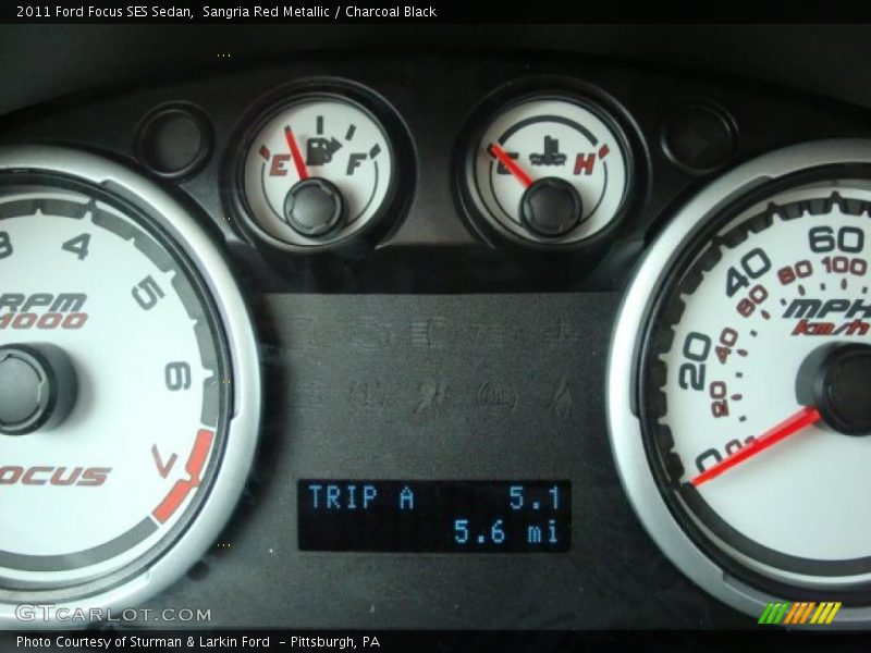 Sangria Red Metallic / Charcoal Black 2011 Ford Focus SES Sedan