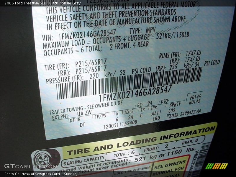 Black / Shale Grey 2006 Ford Freestyle SEL