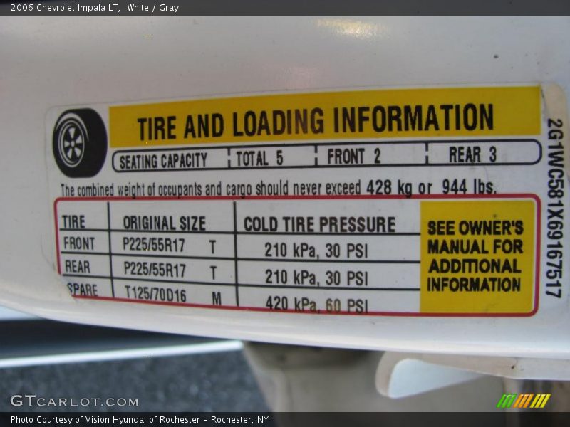 White / Gray 2006 Chevrolet Impala LT