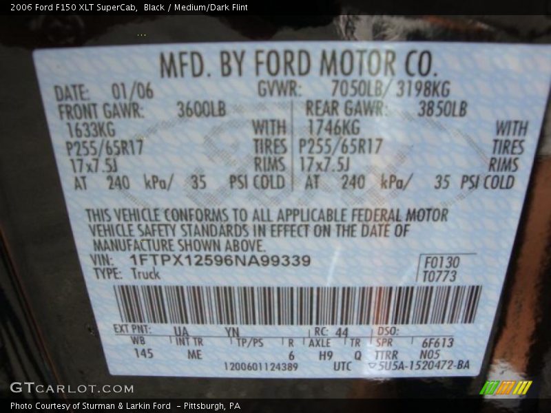 Black / Medium/Dark Flint 2006 Ford F150 XLT SuperCab