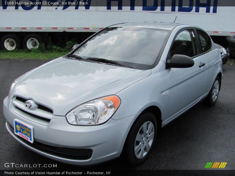 Ice Blue / Black 2008 Hyundai Accent GS Coupe