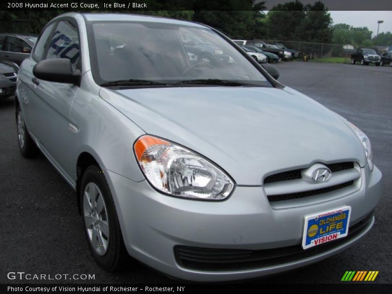 Ice Blue / Black 2008 Hyundai Accent GS Coupe