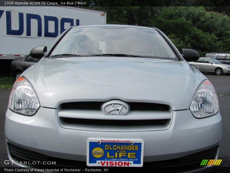 Ice Blue / Black 2008 Hyundai Accent GS Coupe