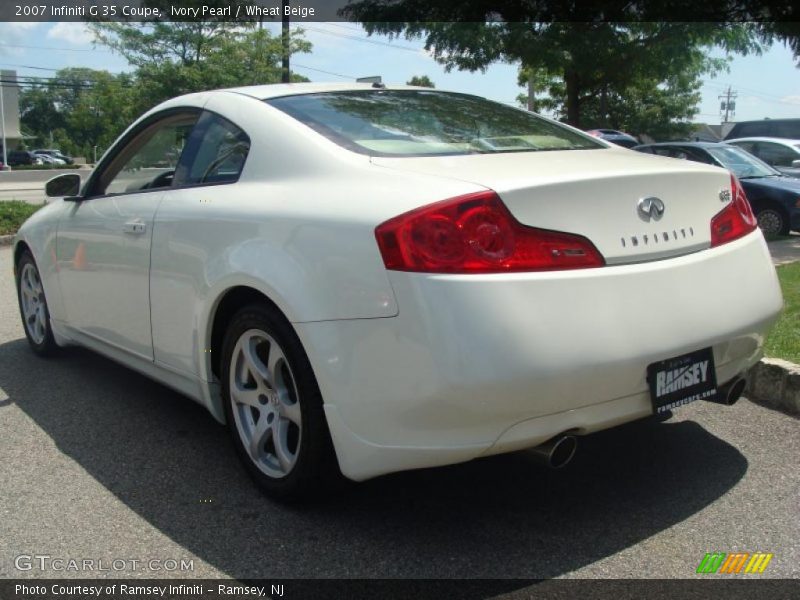 Ivory Pearl / Wheat Beige 2007 Infiniti G 35 Coupe