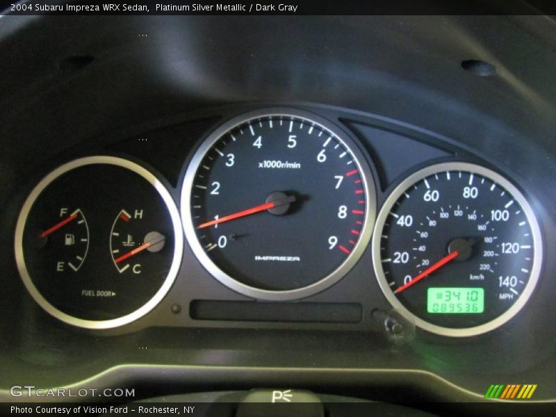 Platinum Silver Metallic / Dark Gray 2004 Subaru Impreza WRX Sedan