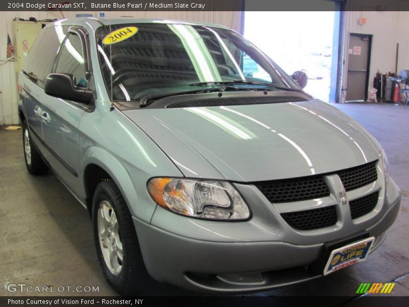 Butane Blue Pearl / Medium Slate Gray 2004 Dodge Caravan SXT