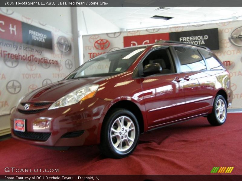 Salsa Red Pearl / Stone Gray 2006 Toyota Sienna LE AWD