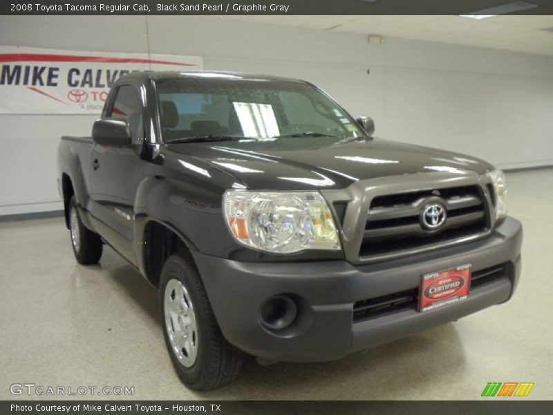 Black Sand Pearl / Graphite Gray 2008 Toyota Tacoma Regular Cab