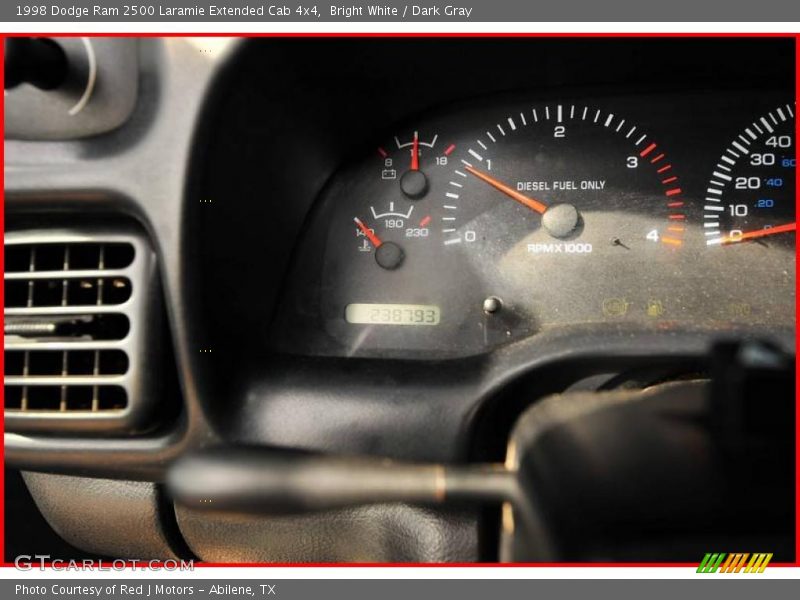 Bright White / Dark Gray 1998 Dodge Ram 2500 Laramie Extended Cab 4x4
