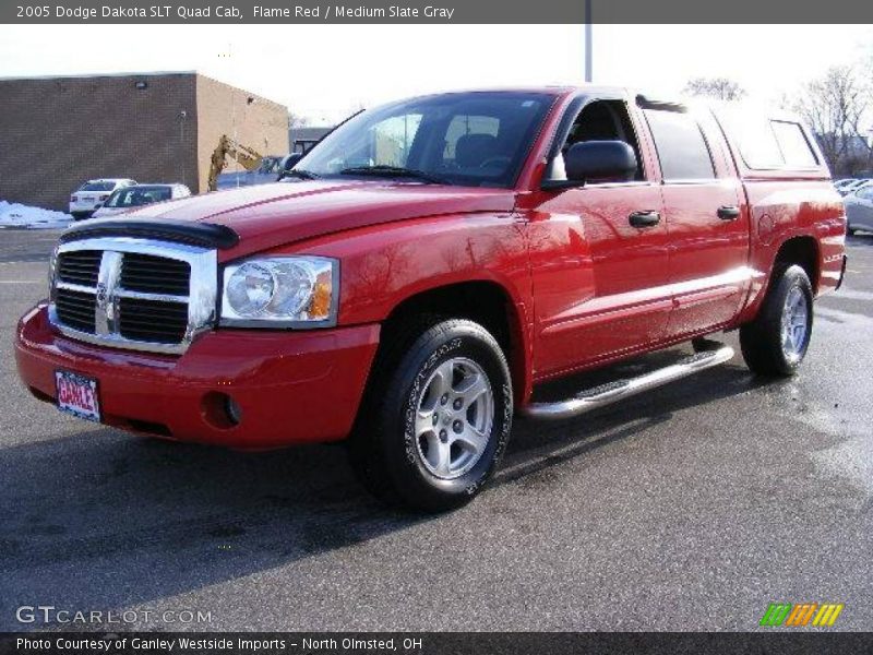 Flame Red / Medium Slate Gray 2005 Dodge Dakota SLT Quad Cab