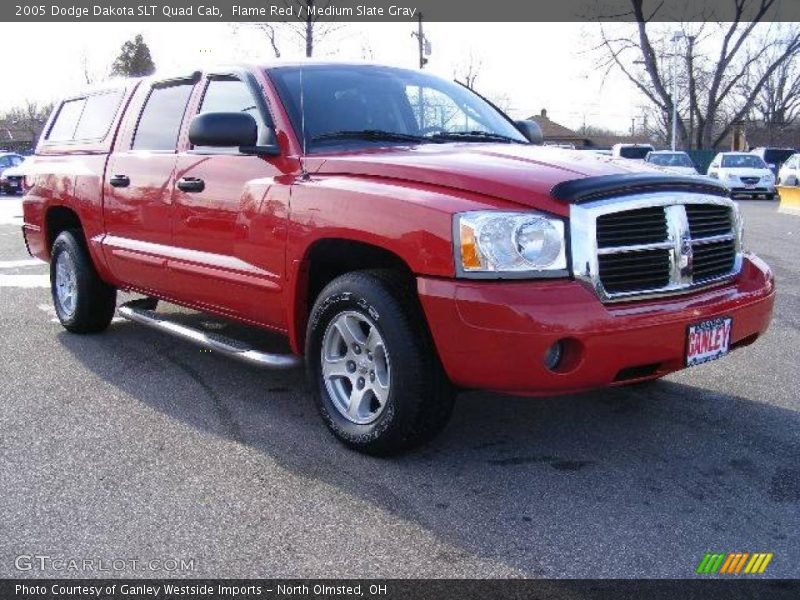 Flame Red / Medium Slate Gray 2005 Dodge Dakota SLT Quad Cab