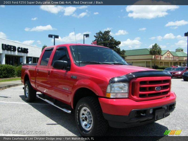 Red Clearcoat / Black 2003 Ford F250 Super Duty Lariat Crew Cab 4x4