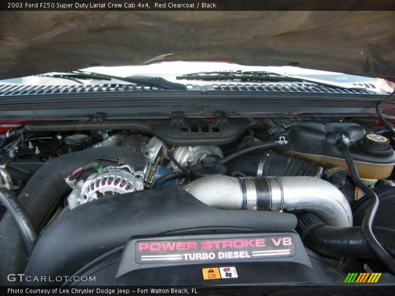 Red Clearcoat / Black 2003 Ford F250 Super Duty Lariat Crew Cab 4x4