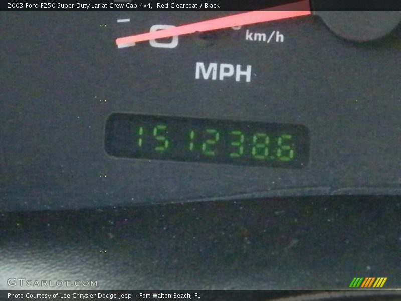 Red Clearcoat / Black 2003 Ford F250 Super Duty Lariat Crew Cab 4x4