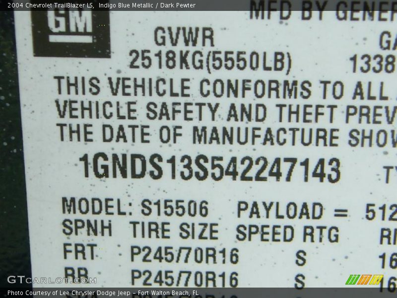 Indigo Blue Metallic / Dark Pewter 2004 Chevrolet TrailBlazer LS