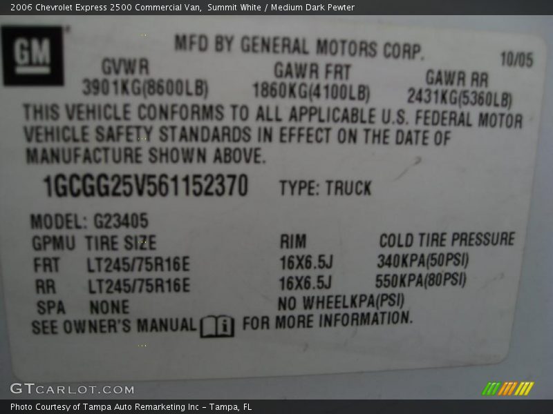 Summit White / Medium Dark Pewter 2006 Chevrolet Express 2500 Commercial Van