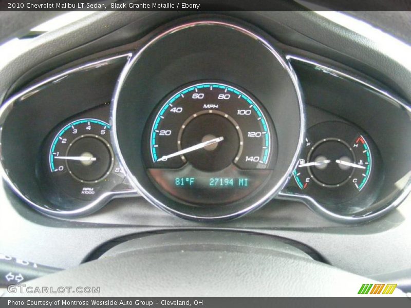 Black Granite Metallic / Ebony 2010 Chevrolet Malibu LT Sedan
