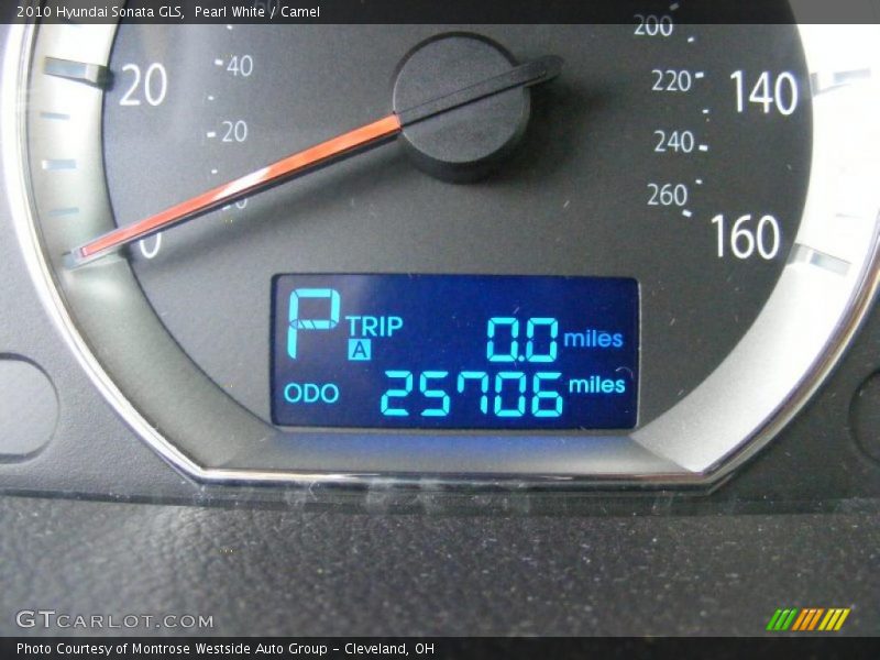 Pearl White / Camel 2010 Hyundai Sonata GLS