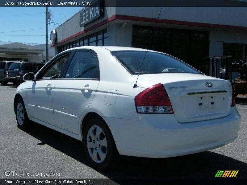 Clear White / Gray 2009 Kia Spectra EX Sedan