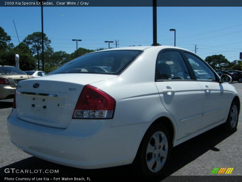 Clear White / Gray 2009 Kia Spectra EX Sedan