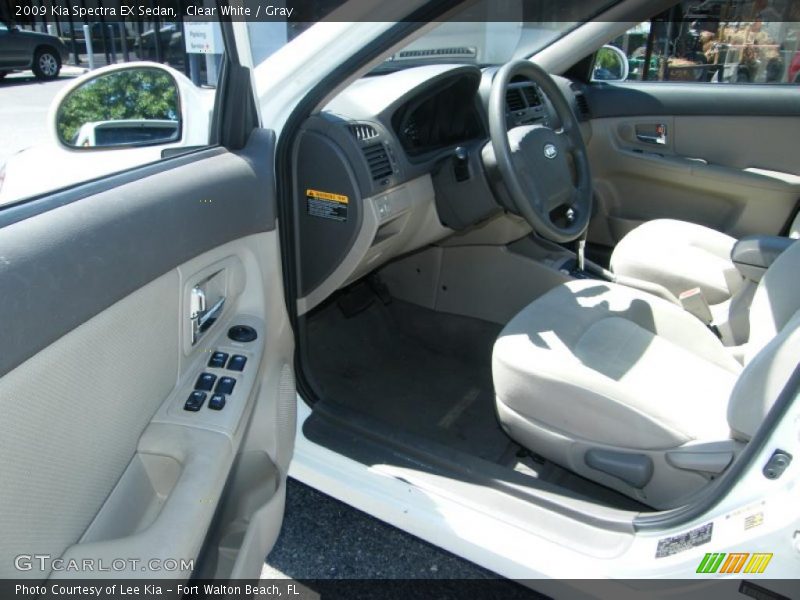 Clear White / Gray 2009 Kia Spectra EX Sedan