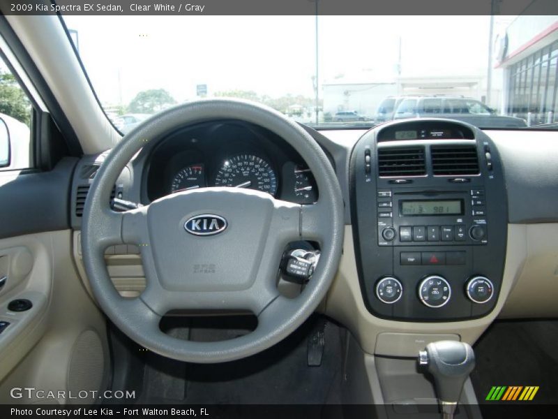 Clear White / Gray 2009 Kia Spectra EX Sedan
