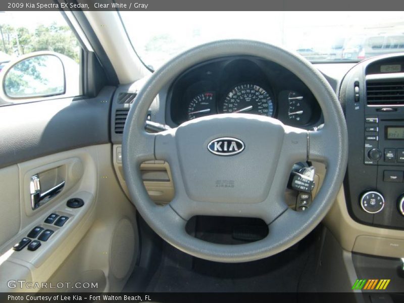 Clear White / Gray 2009 Kia Spectra EX Sedan