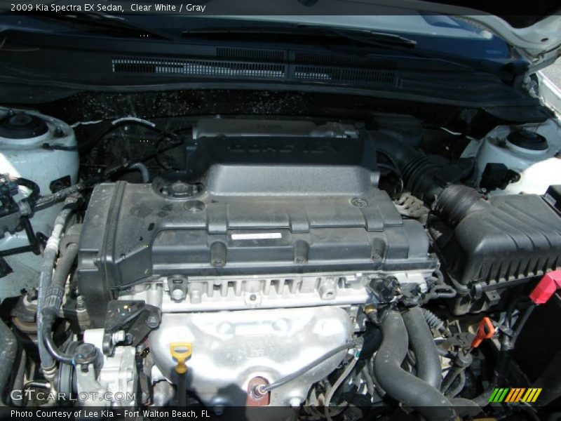 Clear White / Gray 2009 Kia Spectra EX Sedan