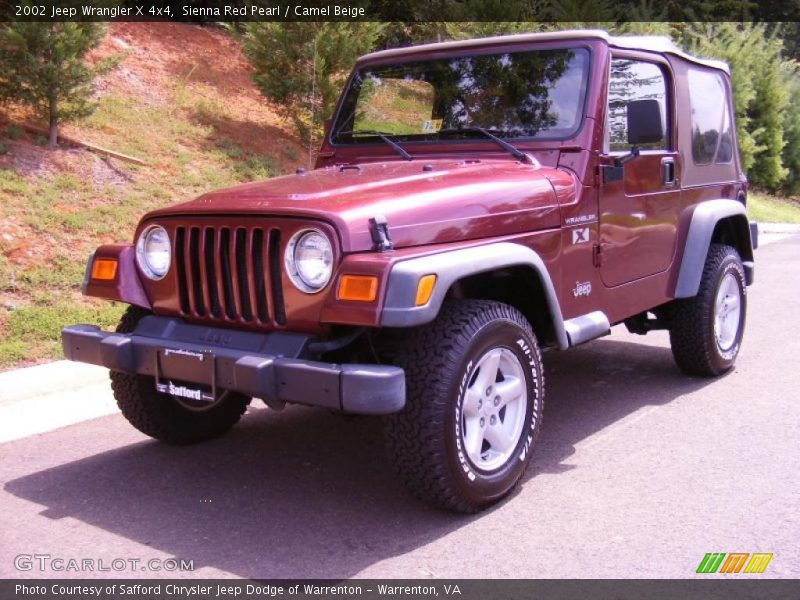 Sienna Red Pearl / Camel Beige 2002 Jeep Wrangler X 4x4