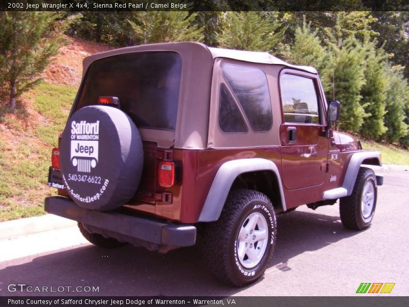 Sienna Red Pearl / Camel Beige 2002 Jeep Wrangler X 4x4