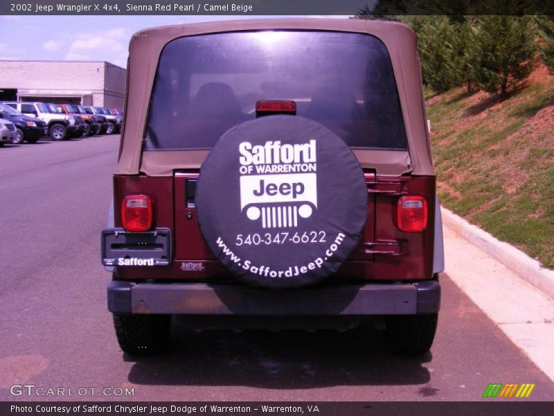Sienna Red Pearl / Camel Beige 2002 Jeep Wrangler X 4x4