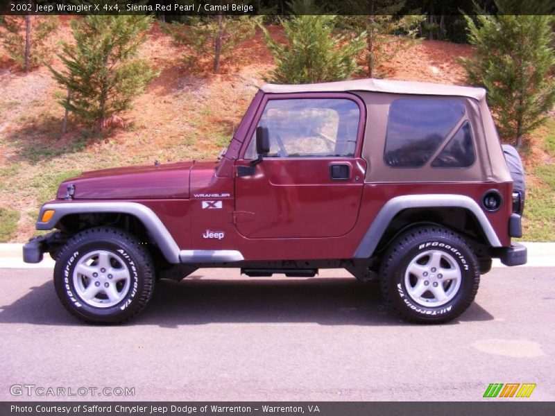 Sienna Red Pearl / Camel Beige 2002 Jeep Wrangler X 4x4