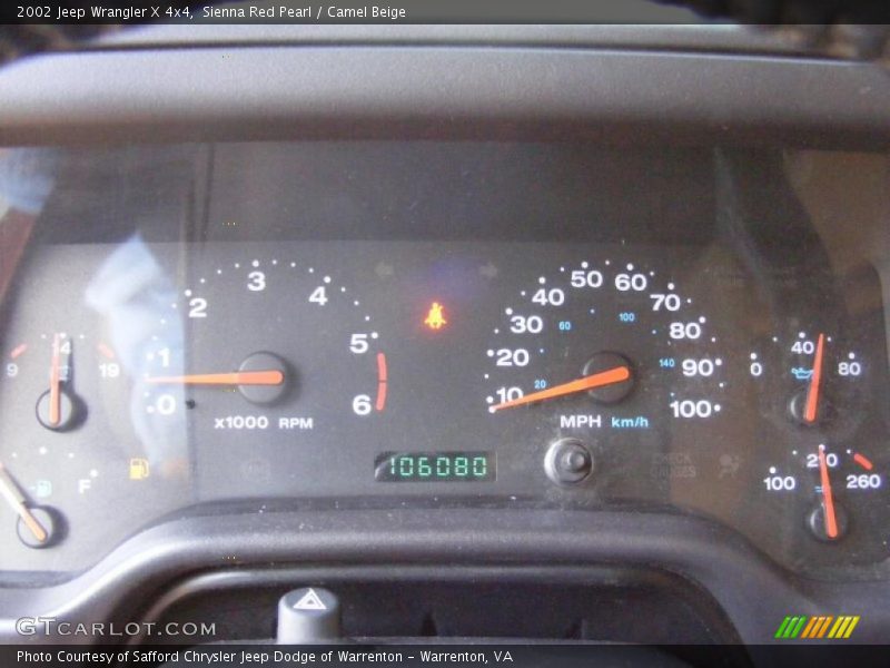 Sienna Red Pearl / Camel Beige 2002 Jeep Wrangler X 4x4
