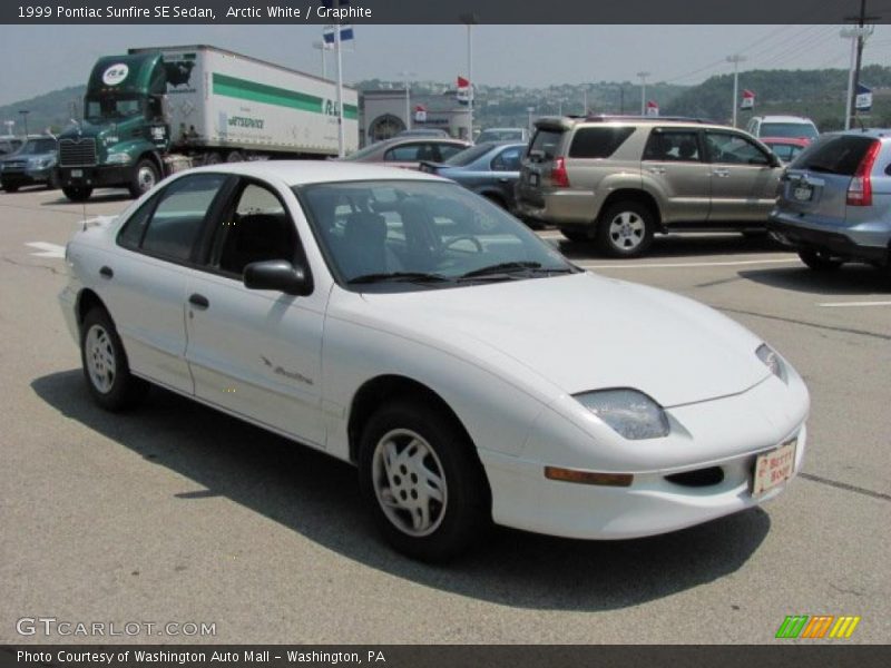 Arctic White / Graphite 1999 Pontiac Sunfire SE Sedan