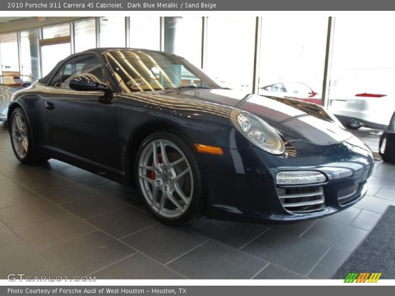 Dark Blue Metallic / Sand Beige 2010 Porsche 911 Carrera 4S Cabriolet