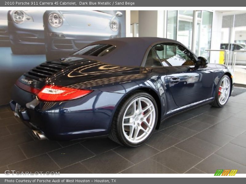 Dark Blue Metallic / Sand Beige 2010 Porsche 911 Carrera 4S Cabriolet