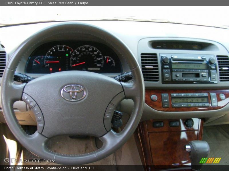 Salsa Red Pearl / Taupe 2005 Toyota Camry XLE