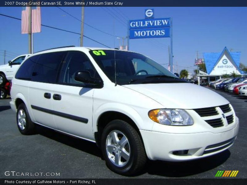 Stone White / Medium Slate Gray 2007 Dodge Grand Caravan SE