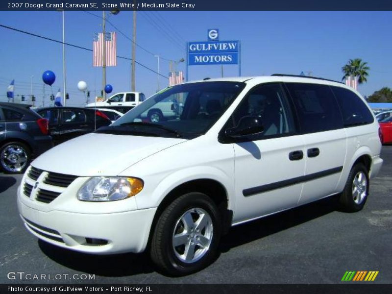 Stone White / Medium Slate Gray 2007 Dodge Grand Caravan SE