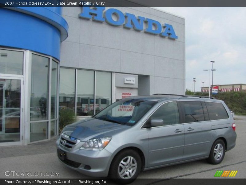 Slate Green Metallic / Gray 2007 Honda Odyssey EX-L