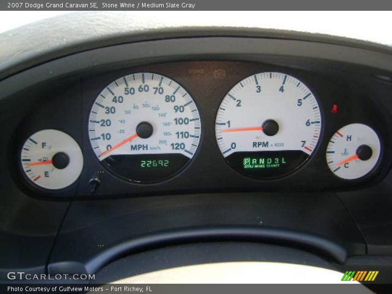 Stone White / Medium Slate Gray 2007 Dodge Grand Caravan SE