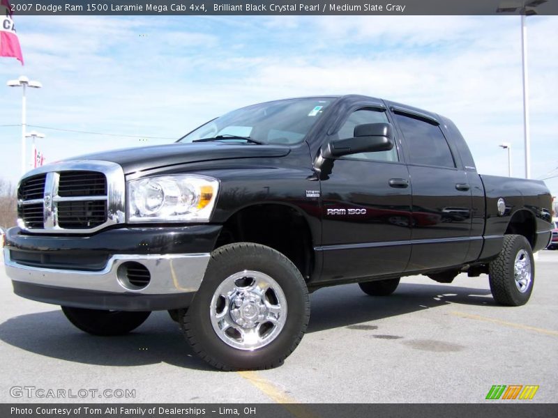 Brilliant Black Crystal Pearl / Medium Slate Gray 2007 Dodge Ram 1500 Laramie Mega Cab 4x4