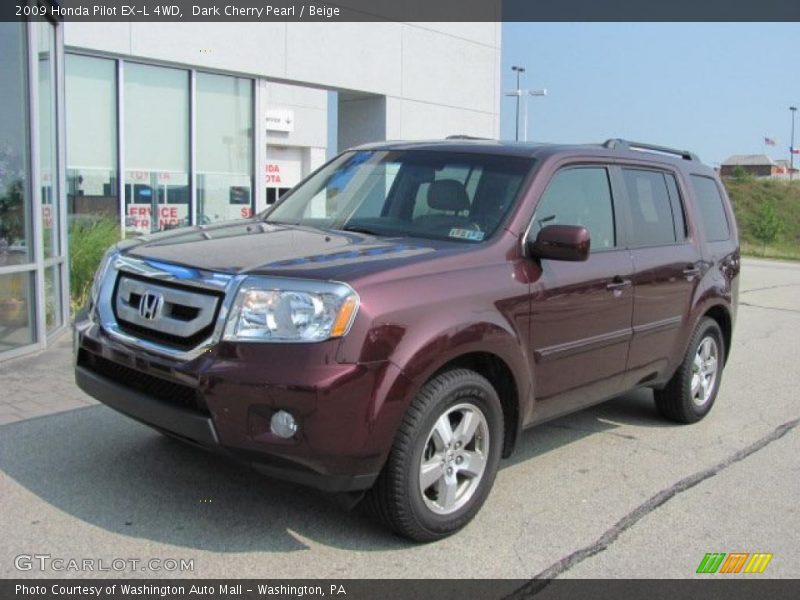 Dark Cherry Pearl / Beige 2009 Honda Pilot EX-L 4WD