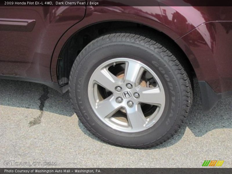 Dark Cherry Pearl / Beige 2009 Honda Pilot EX-L 4WD