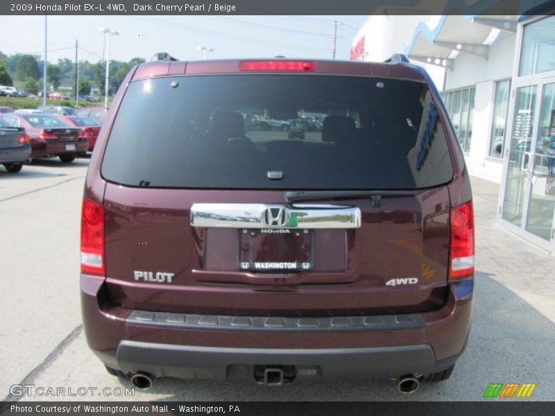 Dark Cherry Pearl / Beige 2009 Honda Pilot EX-L 4WD
