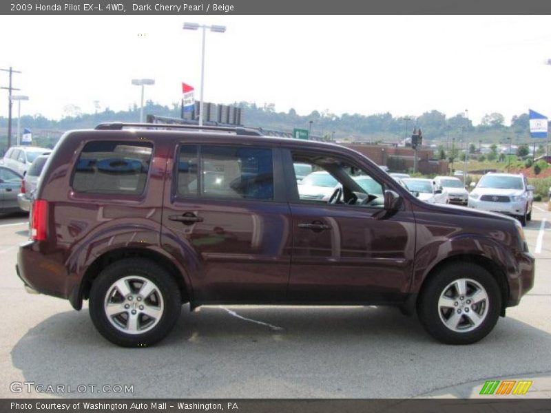 Dark Cherry Pearl / Beige 2009 Honda Pilot EX-L 4WD