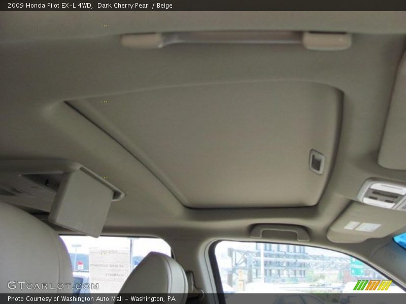 Dark Cherry Pearl / Beige 2009 Honda Pilot EX-L 4WD