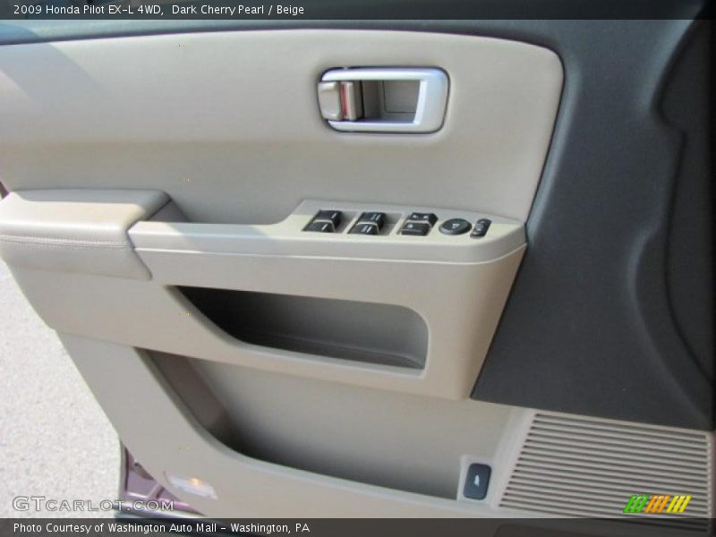 Dark Cherry Pearl / Beige 2009 Honda Pilot EX-L 4WD
